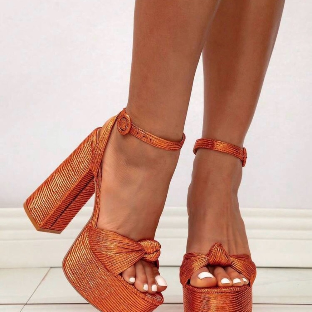 SHEIN Vibrant Orange Platform Sandals
